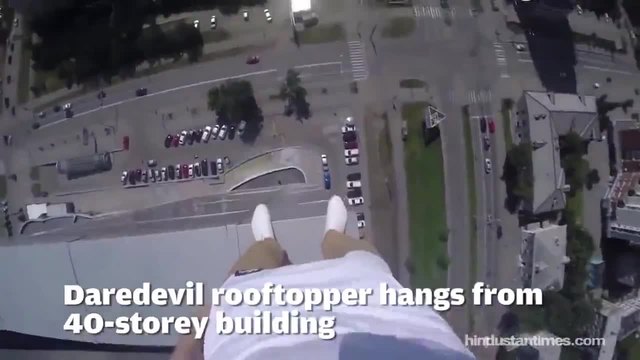 Ужасявящи безразсъдни опасни руски каскади от висока сграда (видео)