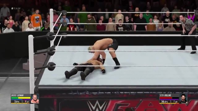 Wwe 2k16 gameplay Brock Lesnar vs. Seth Rollins