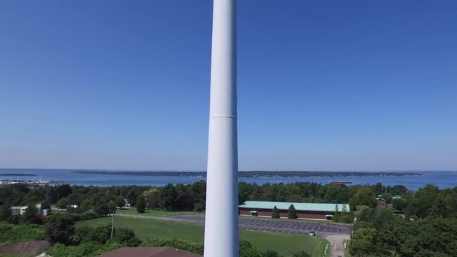 Drone Captures Man Sunbathing on Wind Turbine