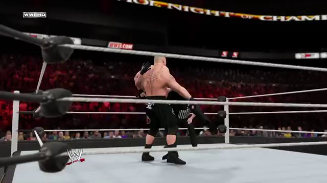 Brock Lesnar бе туширан от Seth Rollins ( vs )  