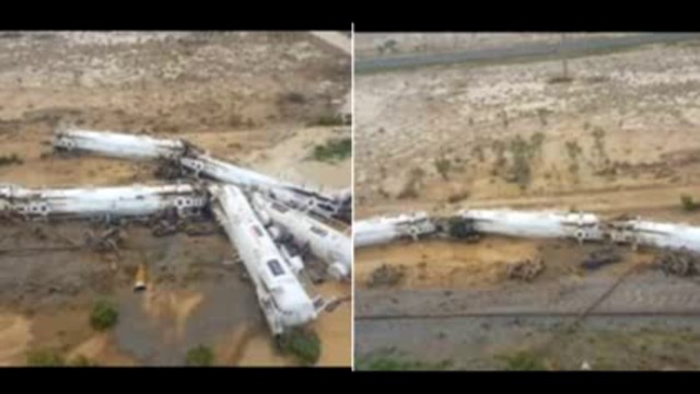 Екологична катастрофа! Влак дерайлира в Австралия, разля 200 000 литра сярна киселина (Видео)
