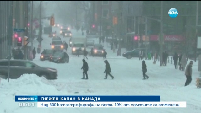 Вали Сняг и в Торонто-Над 300 пътни катастрофи в Торонто заради снежна буря (ВИДЕО)