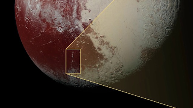 Вижте на Плутон снежна планина снимана във видео