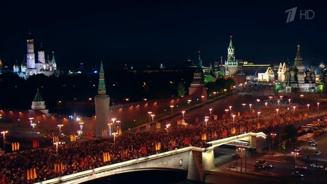 Дрон засне зарята в Москва - Салют Москва 9 мая 2016